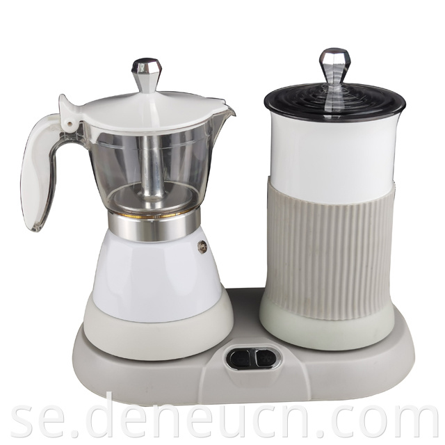 Elektrisk MOKA Kaffe Maker Milk Frother Set Frother Milk Electric Coffee Cappuccino kaffemaskin